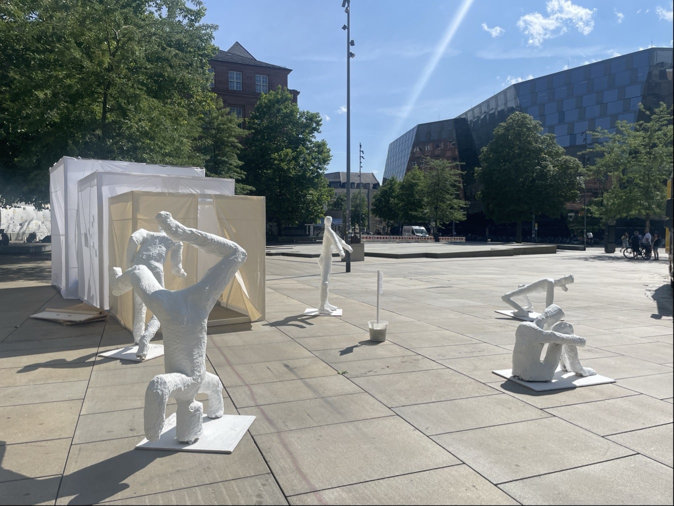 Kunstprojekt auf dem Platz der Alten Synagoge